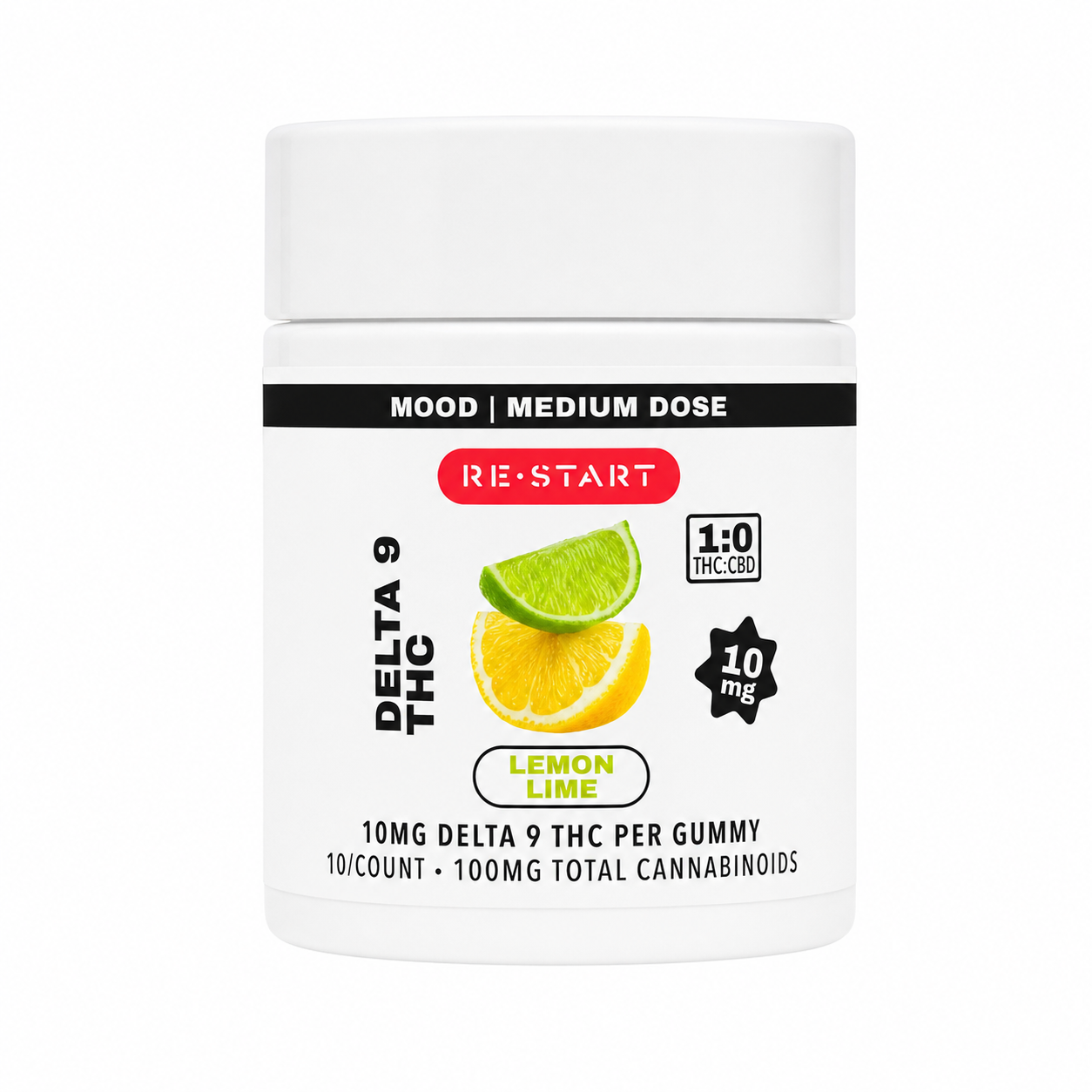 Delta 9 THC 10MG Gummies Lemon Lime / 10-ct
